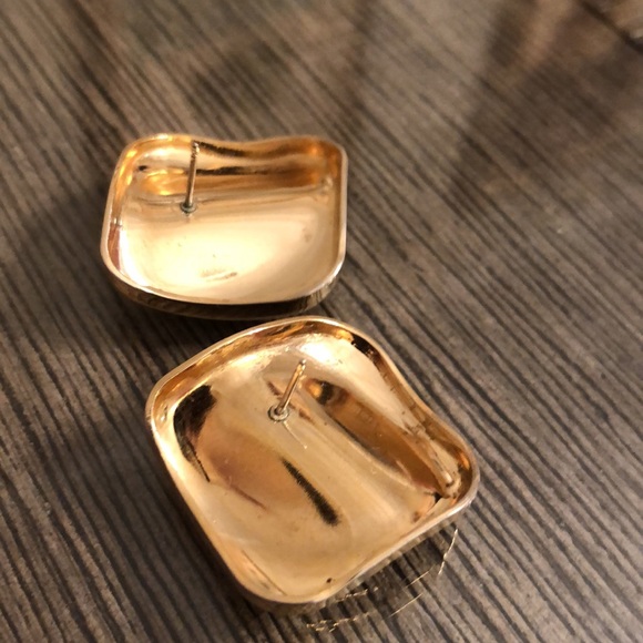 Vintage AVON Bold Dimensions Round Square Earrings 1990 - Picture 3 of 11